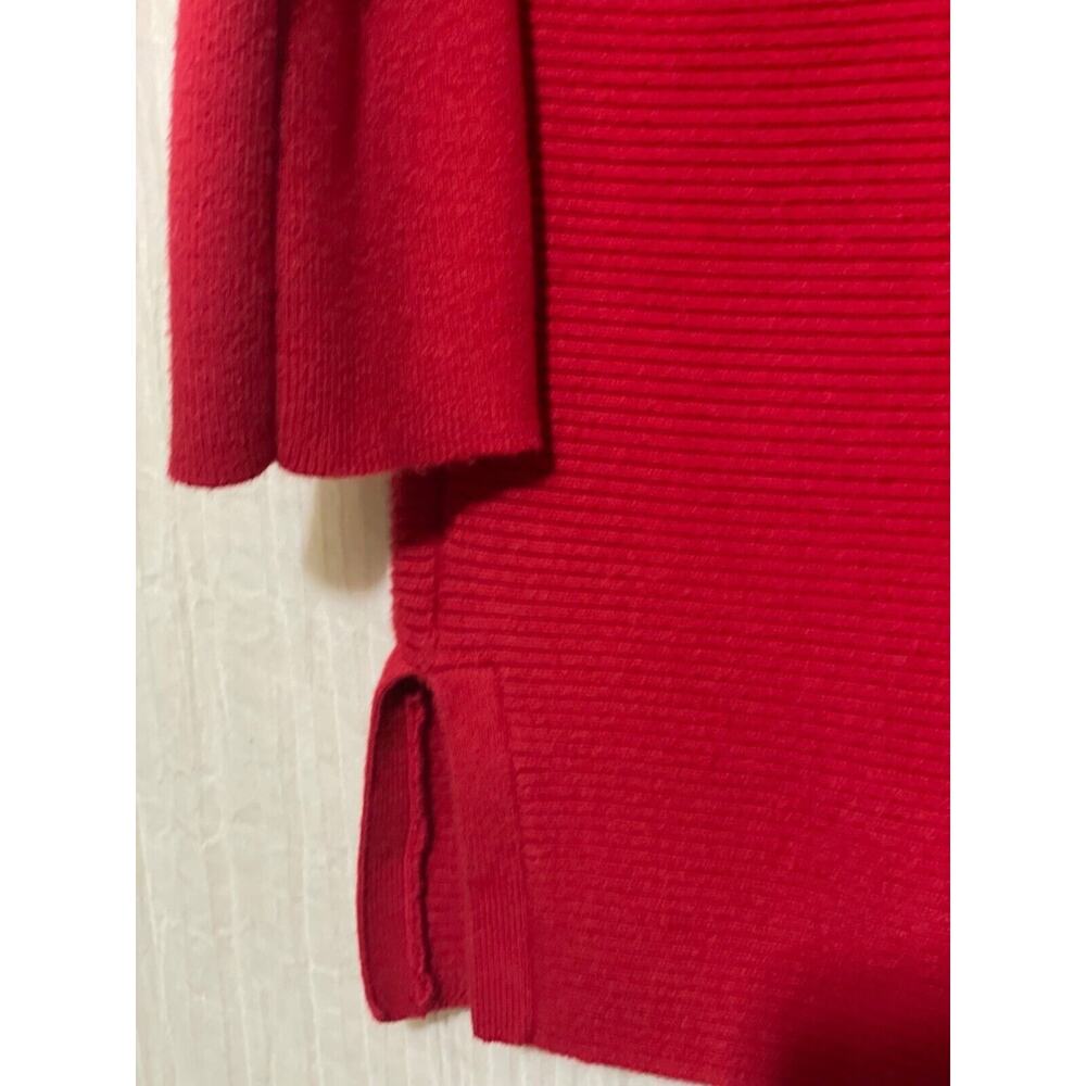 Lauren Ralph Lauren Ribbed Sweater Red Boat Neck Button Shoulder Women's Large - Picture 4 of 10